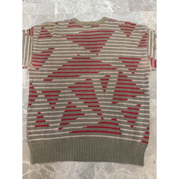 Vintage 90’s SKYR Ramie Knit Pullover Sweater Mens L Made in Hong Kong Geometric - Picture 6 of 10